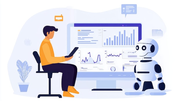 Machine learning applications display featuring intelligent systems and neural networks
